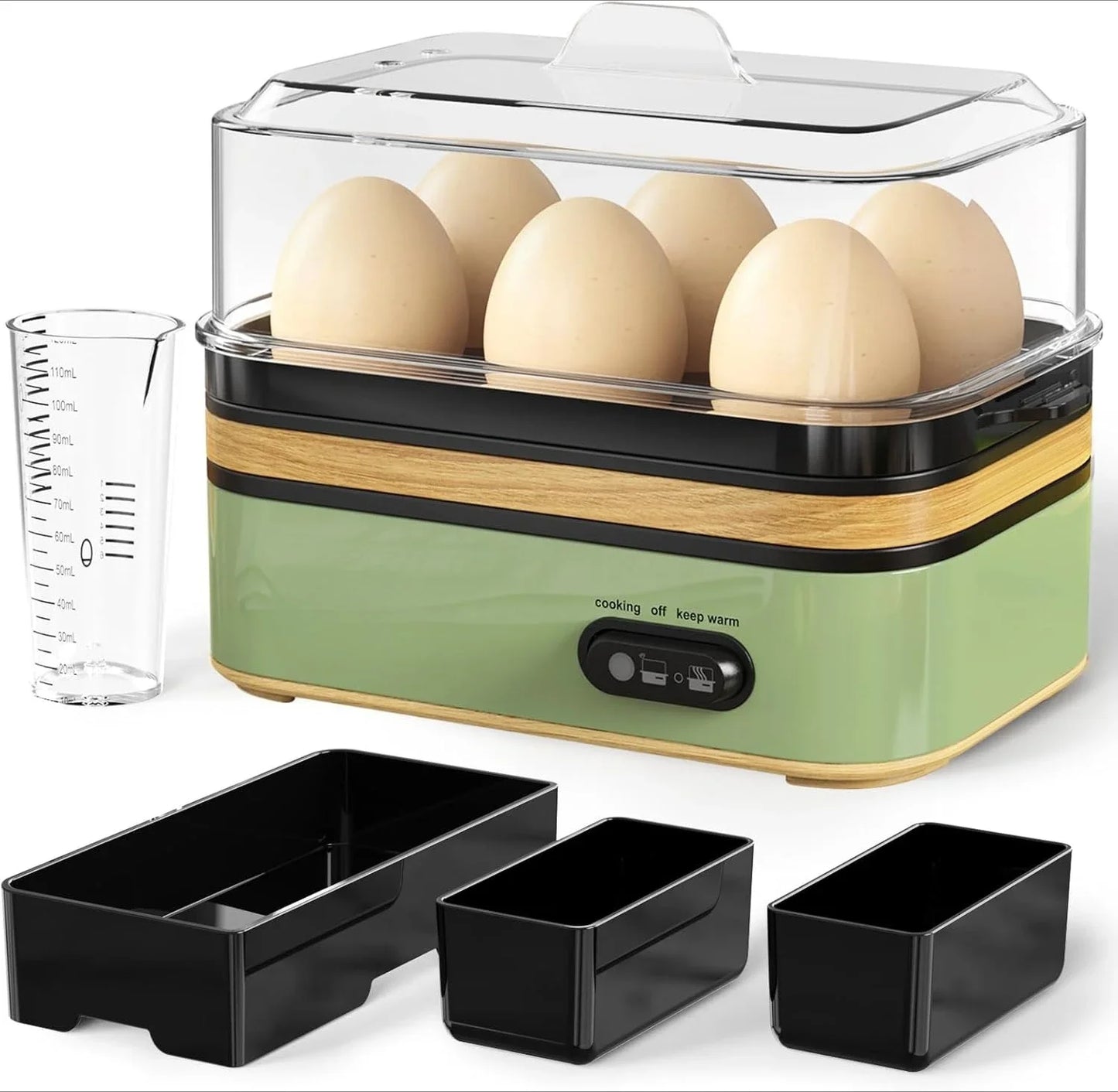Purilite Select Rapid Electric Egg Cooker 6-Egg Capacity BPA-Free Fast Boil Steamer