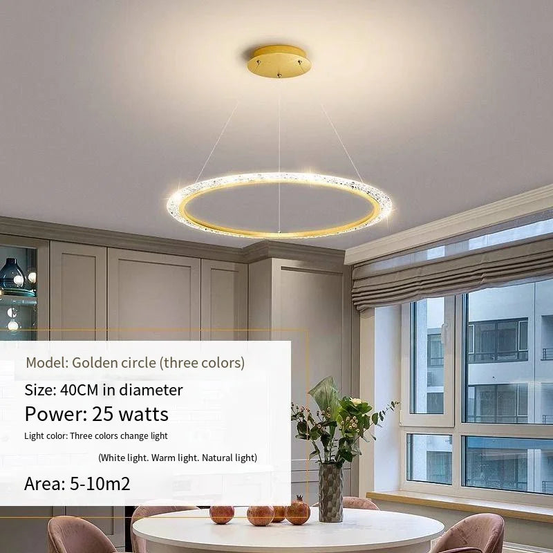 Purilite Select Three-Ring Crystal Chandelier