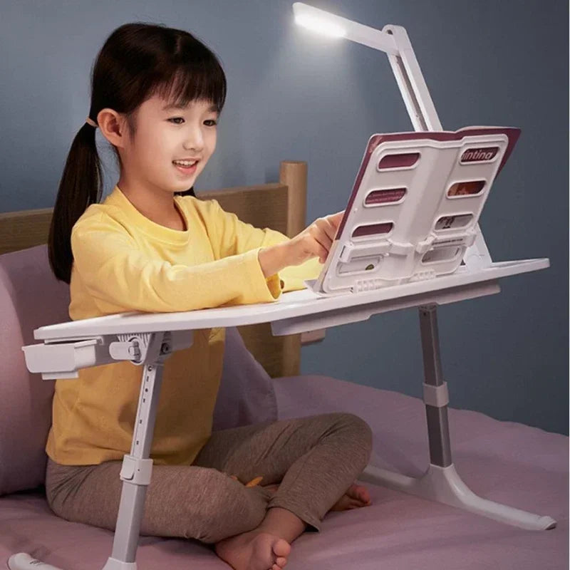Purilite Select Foldable Lift Small Laptop Desk | Home Learning & Gaming | Adjustable Bed Lazy Table | Dormitory & Bedroom Computer Table