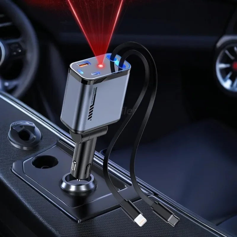 PURILITE SELECT 120W STARLIGHT TYPE-C CAR CHARGER – 4-IN-1 CAR PHONE CHARGER