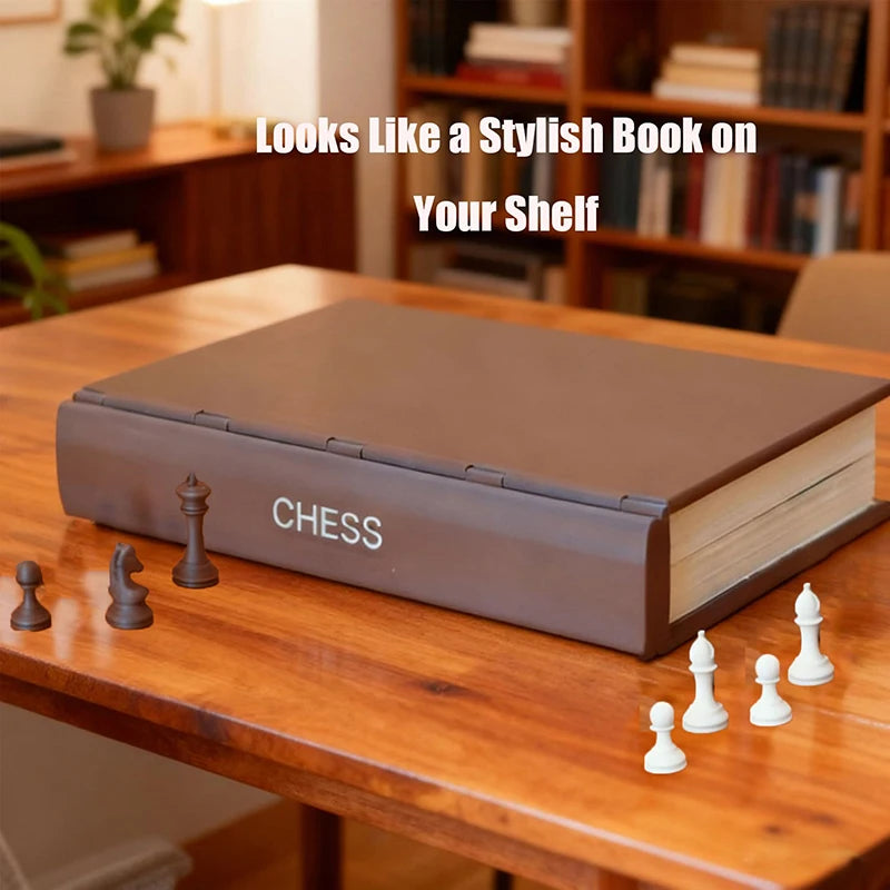 Purilite Select 3D Printed Chess Book Set – Folding Magnetic Chess Board Game with Hidden Storage, Portable Compact Strategy Game for Adults and Travel