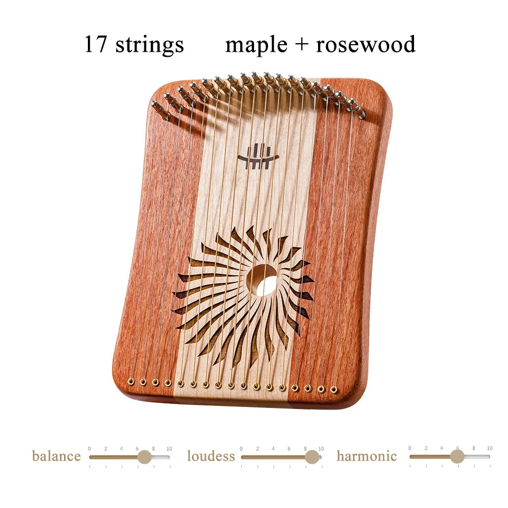Purilite Select | Wooden Finger Lyre Harp | 17 / 31 Strings Thumb Lyre | Beginner Musical Instrument