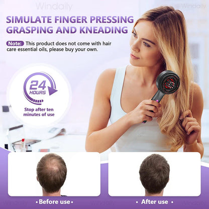 Purilite Select 3 in 1 Red Light Therapy Scalp Massager Comb with Hair Oil Applicator and Vibration Hair Care Brush