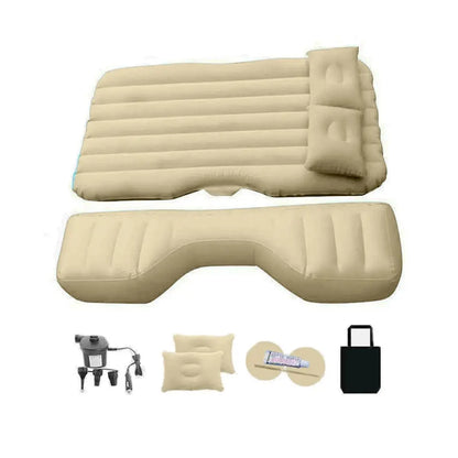 Purilite Select Car Inflatable Bed Air Cushion | Portable Travel Sleeping Mattress with Flocking Fabric | Vehicle Back Seat Comfort Bed