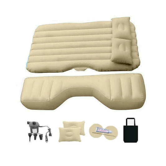 Purilite Select Car Inflatable Bed Air Cushion | Portable Travel Sleeping Mattress with Flocking Fabric | Vehicle Back Seat Comfort Bed