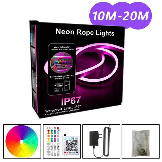 Purilite Select | DC 24V RGB LED Neon Rope Light | App Control Music Sync | Waterproof Flexible Neon Strip for Home Decor