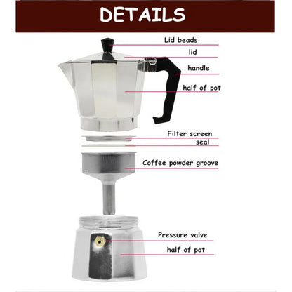 Purilite Select Aluminum Mocha Coffee Maker Pot