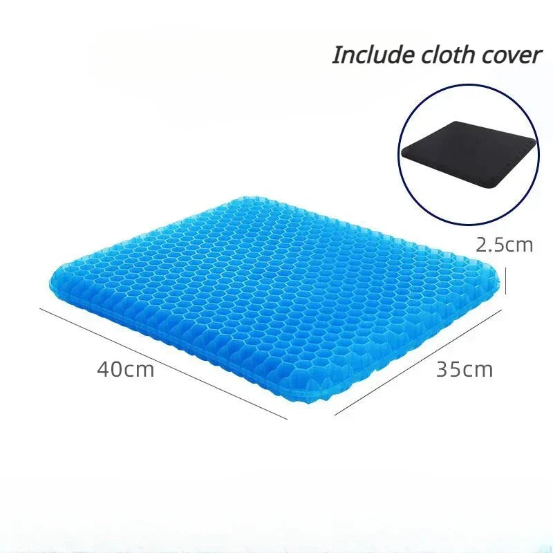 Purilite Select Gel Seat Cushion | Double Thick Egg Gel Chair Cushion | Breathable Office, Car & Wheelchair Pad | Pressure Relief Soft Seat Cushion
