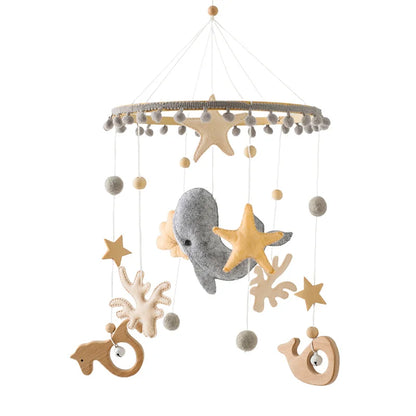 Purilite Select Wooden Baby Crib Mobile | Crochet Star Hanging Bed Bell | Nursery Rattle Decoration | Newborn Comfort Toy