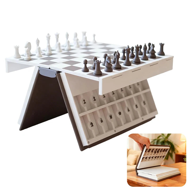 Purilite Select 3D Printed Chess Book Set – Folding Magnetic Chess Board Game with Hidden Storage, Portable Compact Strategy Game for Adults and Travel