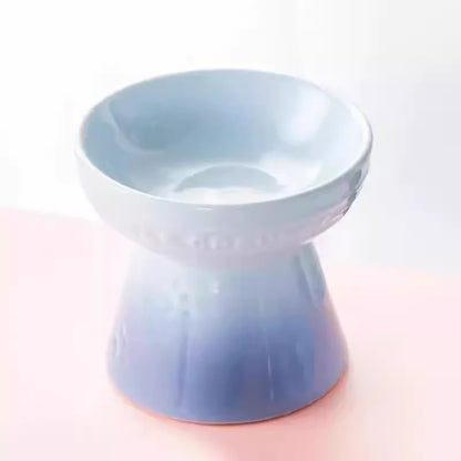 Ceramic Tall Pet Bowl – Anti-Spill Elevated Cat & Dog Food Bowl