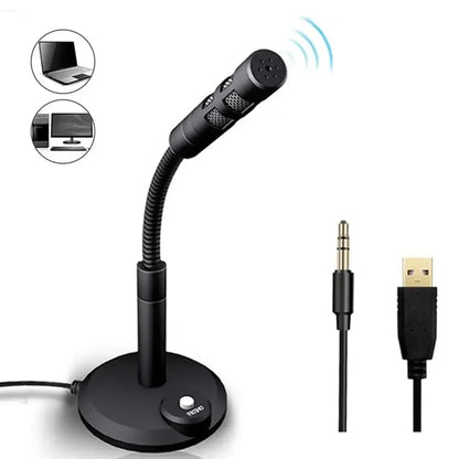 PURILITE SELECT MINI 3.5MM USB DESKTOP MICROPHONE – OMNIDIRECTIONAL GAMING & PODCAST MIC WITH FLEXIBLE GOOSENECK