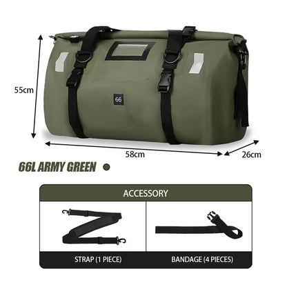 Purilite Select | Universal Motorcycle Waterproof Tail Bag | Back Seat Luggage | 40L / 66L Travel Pack