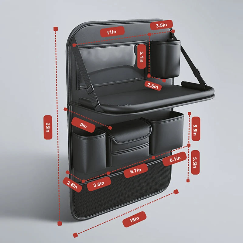 Purilite Select Car Seat Back Organizer with Foldable Table Tray