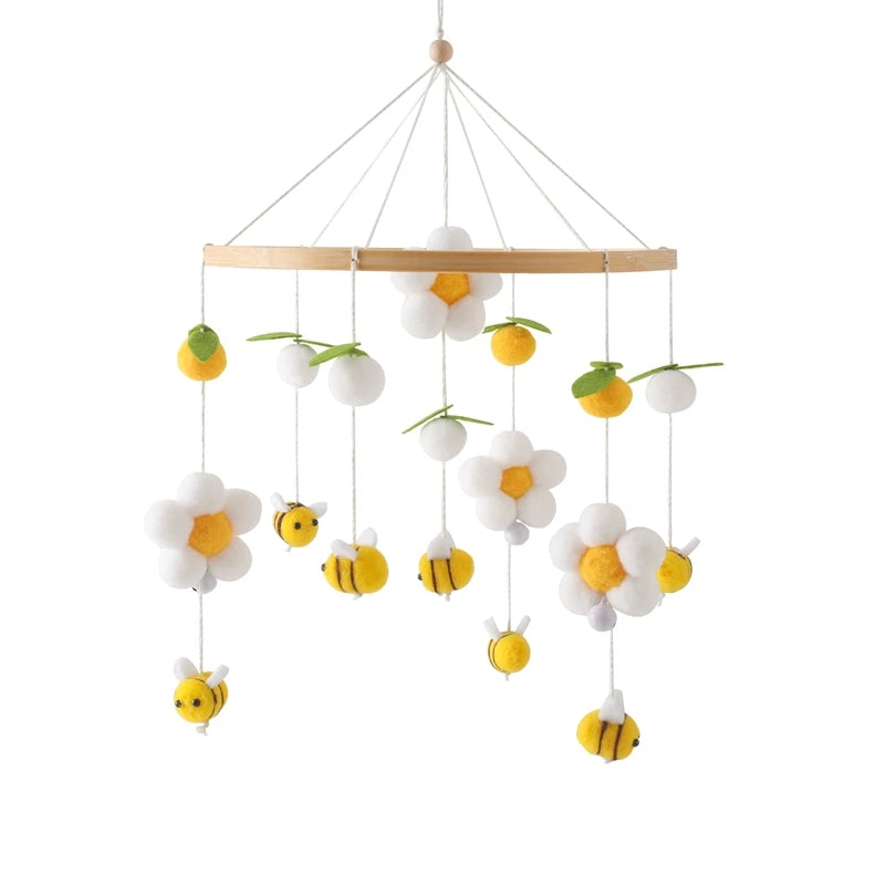 Purilite Select Wooden Baby Crib Mobile | Crochet Star Hanging Bed Bell | Nursery Rattle Decoration | Newborn Comfort Toy
