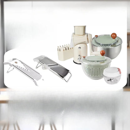 Purilite Select 5-Blade Manual Rotary Vegetable Grater Cheese Nut Cutter Multifunctional Mandolin Slicer