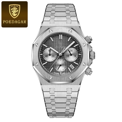 POEDAGAR 926 Original Luxury Men’s Stainless Steel Chronograph Quartz Watch