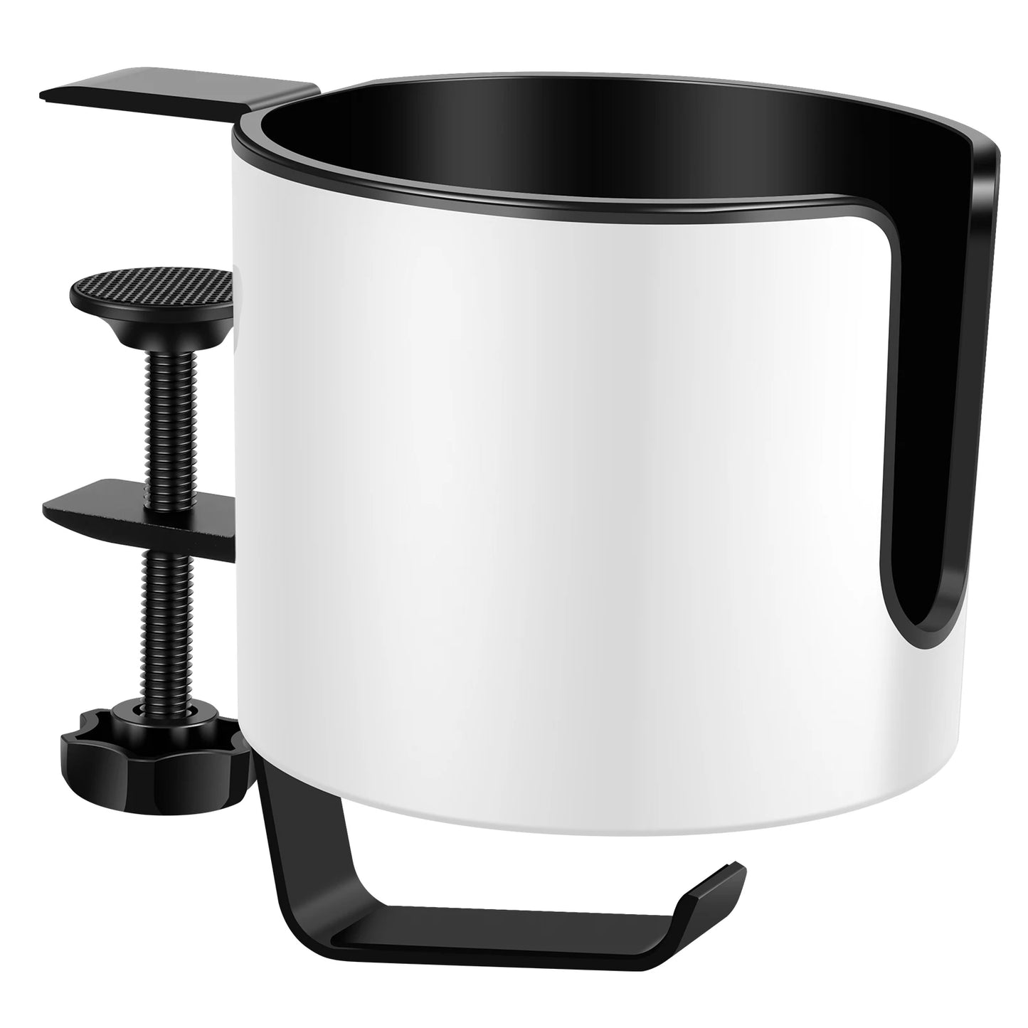 Purilite Select 2-in-1 Desk Cup Holder | Adjustable Clamp Mug & Headphone Holder | Space-Saving Desk Organizer