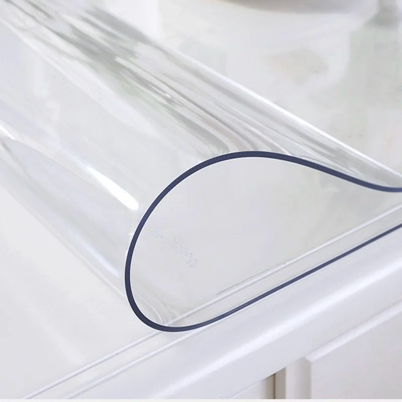 Purilite Select Transparent PVC Table Cloth | Clear Waterproof Oilproof Heat Resistant Table Mat | Non-Slip Washable Dining Table Cover | Kitchen & Restaurant Use