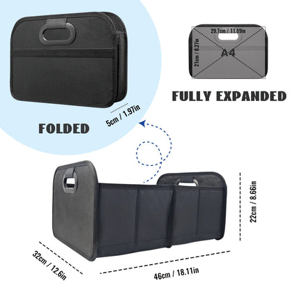 Purilite Select Foldable Car Trunk Organizer for SUV, Portable Storage Box with Pockets, Multi-Purpose Cargo Organizer for Camping, Travel & Vehicle Storage