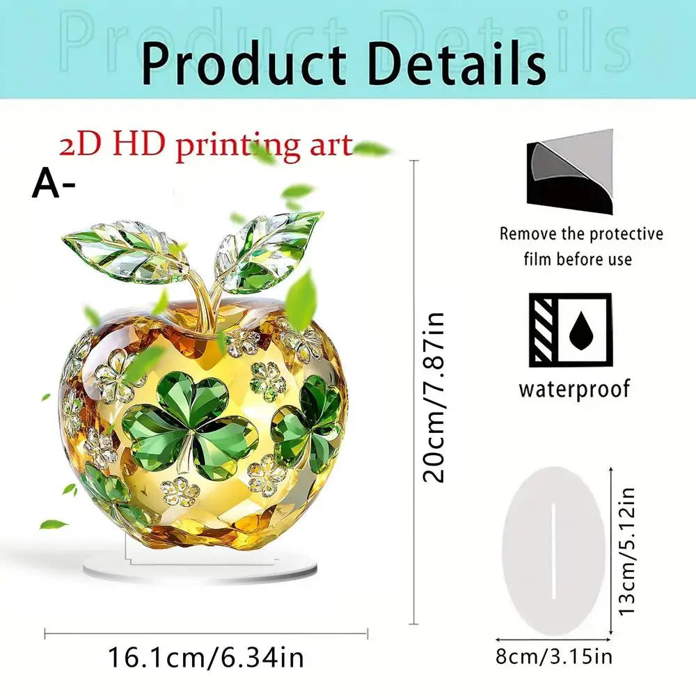 Purilite Select Clear Crystal Apple Figurine