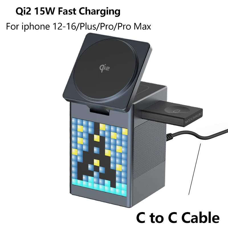 Purilite Select 3-in-1 Magnetic Wireless Charging Station with Bluetooth Speaker