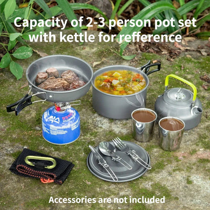 Purilite Camping Cookware Set (2“3 Persons with Kettle)