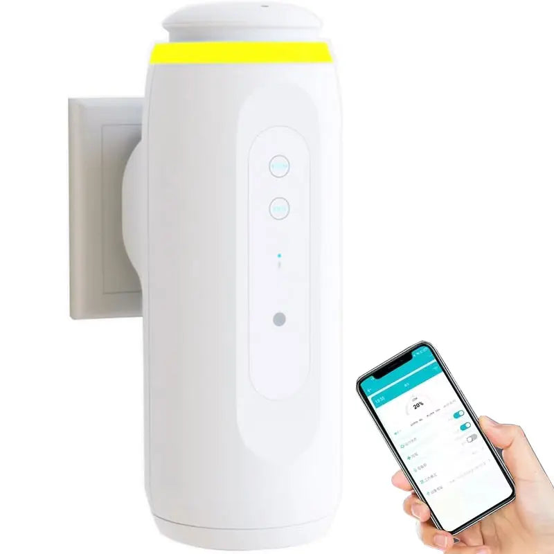 Purilite Select Smart Bluetooth Waterless Essential Oil Diffuser – Wall Plug Aroma Scent Machine with Night Light