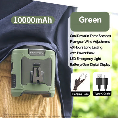 Purilite Select 20000mAh Outdoor Portable Waist & Hanging Neck Fan