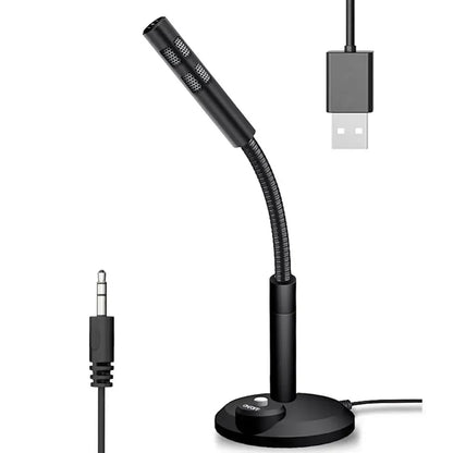PURILITE SELECT MINI 3.5MM USB DESKTOP MICROPHONE – OMNIDIRECTIONAL GAMING & PODCAST MIC WITH FLEXIBLE GOOSENECK