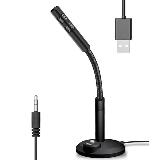 PURILITE SELECT MINI 3.5MM USB DESKTOP MICROPHONE – OMNIDIRECTIONAL GAMING & PODCAST MIC WITH FLEXIBLE GOOSENECK