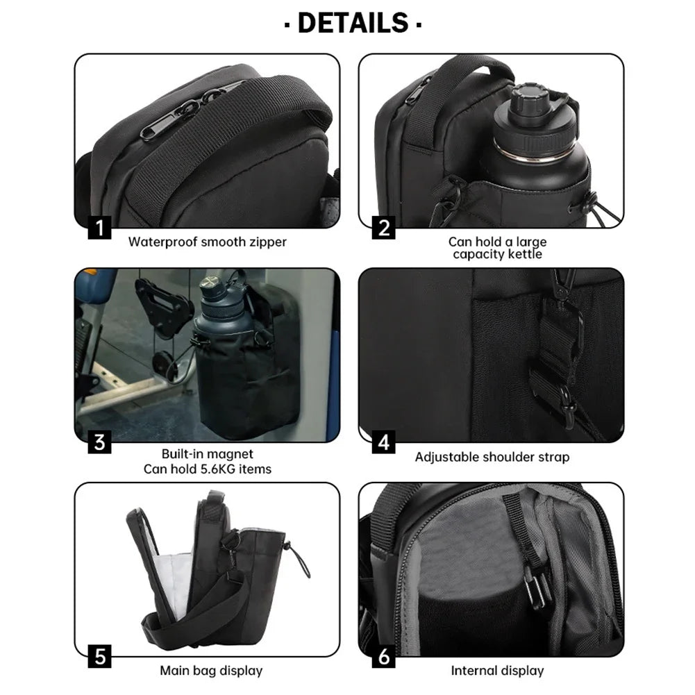 Purilite Select Magnetic Water Bottle Sling Bag | Crossbody Gym Bottle Carrier with Phone Holder | Fitness Travel Sports Pouch