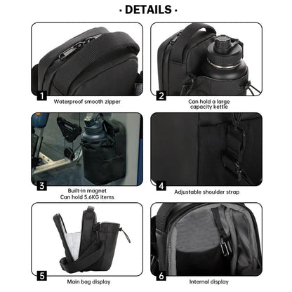 Purilite Select Magnetic Water Bottle Sling Bag | Crossbody Gym Bottle Carrier with Phone Holder | Fitness Travel Sports Pouch