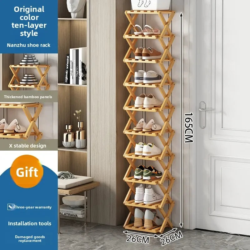 Purilite Select Narrow Wooden Shoe Rack