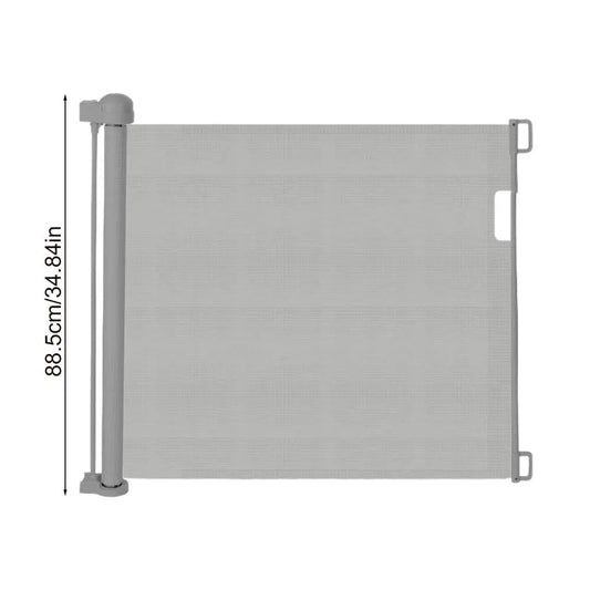 Purilite Select Retractable Baby Gate for Stairs | No-Drill Mesh Safety Gate | Freestanding Child & Pet Safety Door Barrier | Indoor Outdoor Home Use