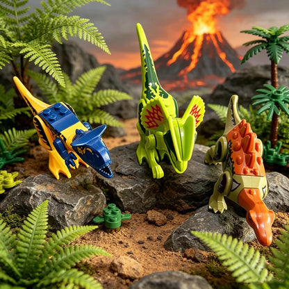 Purilite Select Jurassic Dinosaur Building Blocks Set | Mini Dinosaur Figures | Educational Construction Toy | Creative STEM Gift for Kids