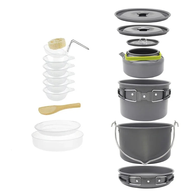 Purilite Camping Cookware Set (2“3 Persons with Kettle)