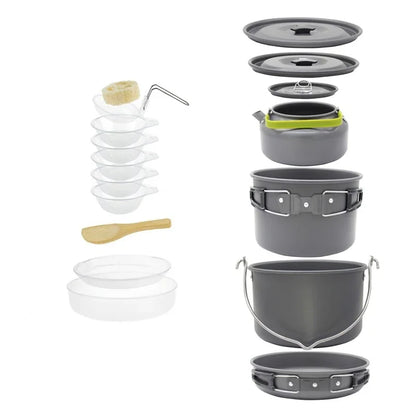 Purilite Camping Cookware Set (2“3 Persons with Kettle)