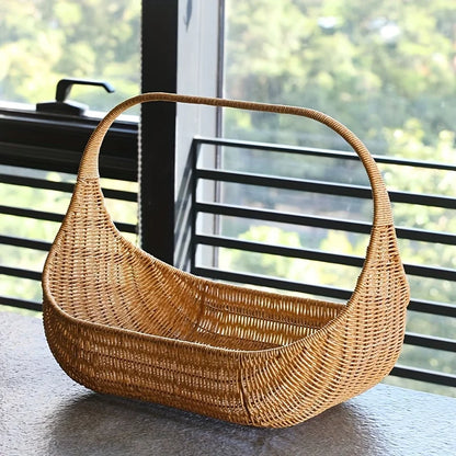 Purilite Select Handwoven Natural Rattan Bread Fruit Basket