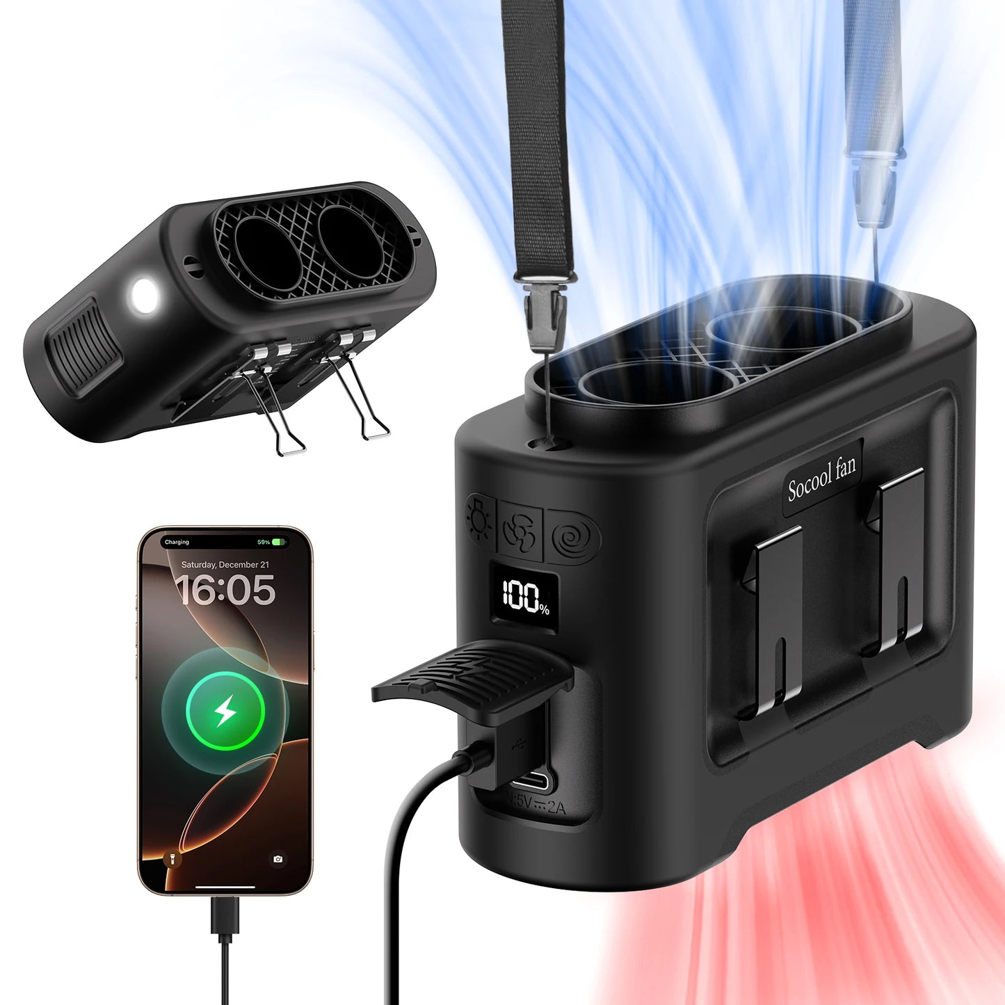 Purilite Select Socool 14500mAh Portable Waist Fan