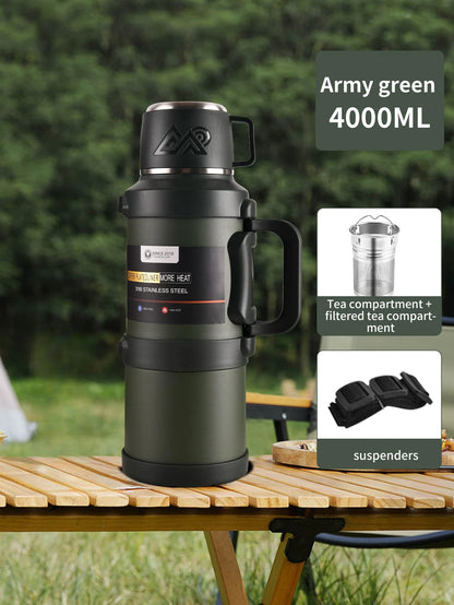 Purilite Select Large Stainless Steel Thermos | 1.7L 2.0L 2.5L Vacuum Insulated Flask | Travel Camping Hot Cold Bottle