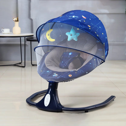 Purilite Select Electric Baby Rocking Chair | BT Infant Rocking Swing | Washable Baby Cradle Seat | Metal Frame Baby Couch | 0-18 Months