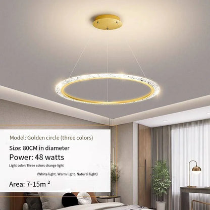 Purilite Select Three-Ring Crystal Chandelier
