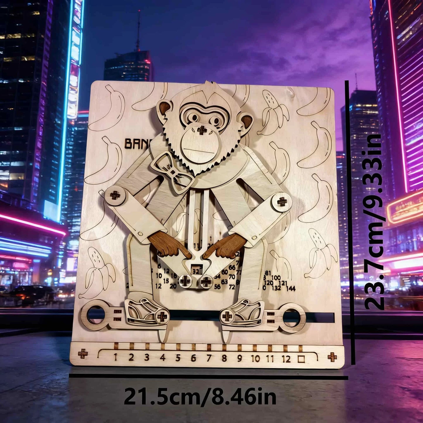 Purilite Select 3D Wooden Arithmetic Monkey Puzzle DIY Model Kit Educational Brain Teaser Home Decor Gift
