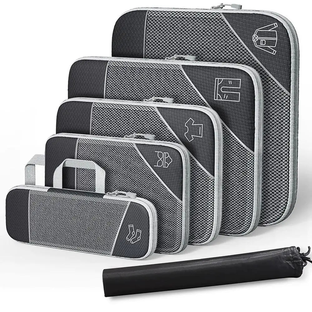Purilite Select 6‑Piece Travel Organizer Compression Packing Cubes Set