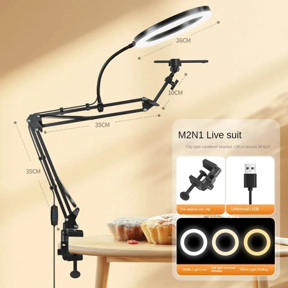 Purilite Select Live-Streaming Clamp Stand with Fill Light & Phone Mount