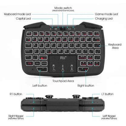 Purilite Select RK707 2.4GHz Wireless Portable Game Controller Keyboard Mouse Combo