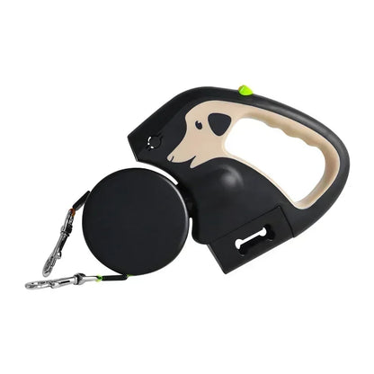 Purilite Select 3M Retractable Rotating Double Pet Leash with Flashlight & Poop Bag Box