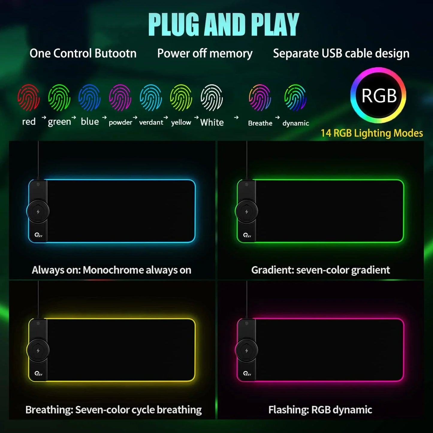 Purilite Select RGB Wireless Charging Gaming Mouse Pad with 15W Fast Charging
