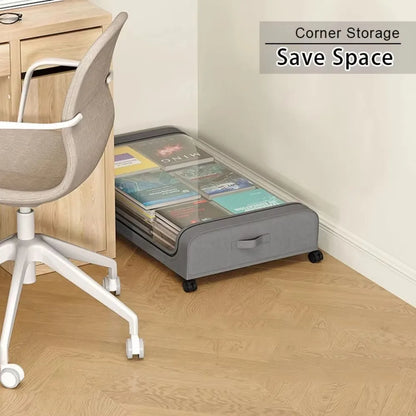 Purilite Select Under Bed Storage Box | Large Capacity Foldable Moistureproof Clothing Organizer | Wheeled Quilt Storage Bag for Bedroom